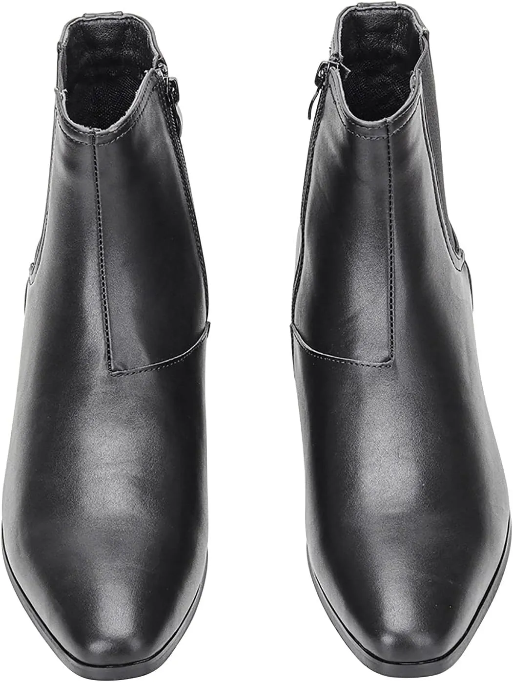 Santimon Chelsea Boots Men Casual Dress Leather Motorcycle Boots Wedding Fashion Tuxedo Zipper Ankle Cowboy Boots for Men