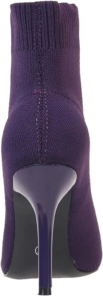 SelRoys Women's Ankle Boots Stretch Elastic Knit Pointed Toe Stiletto Heel Breathable Fashion Sock Booties
