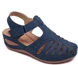 Semshedy Women's Close Toe Sandals, Comfortable Beach Athletic Sandals Casual Orthotic Shoes, Lightweight Ankle Strap Wedges Shoes
