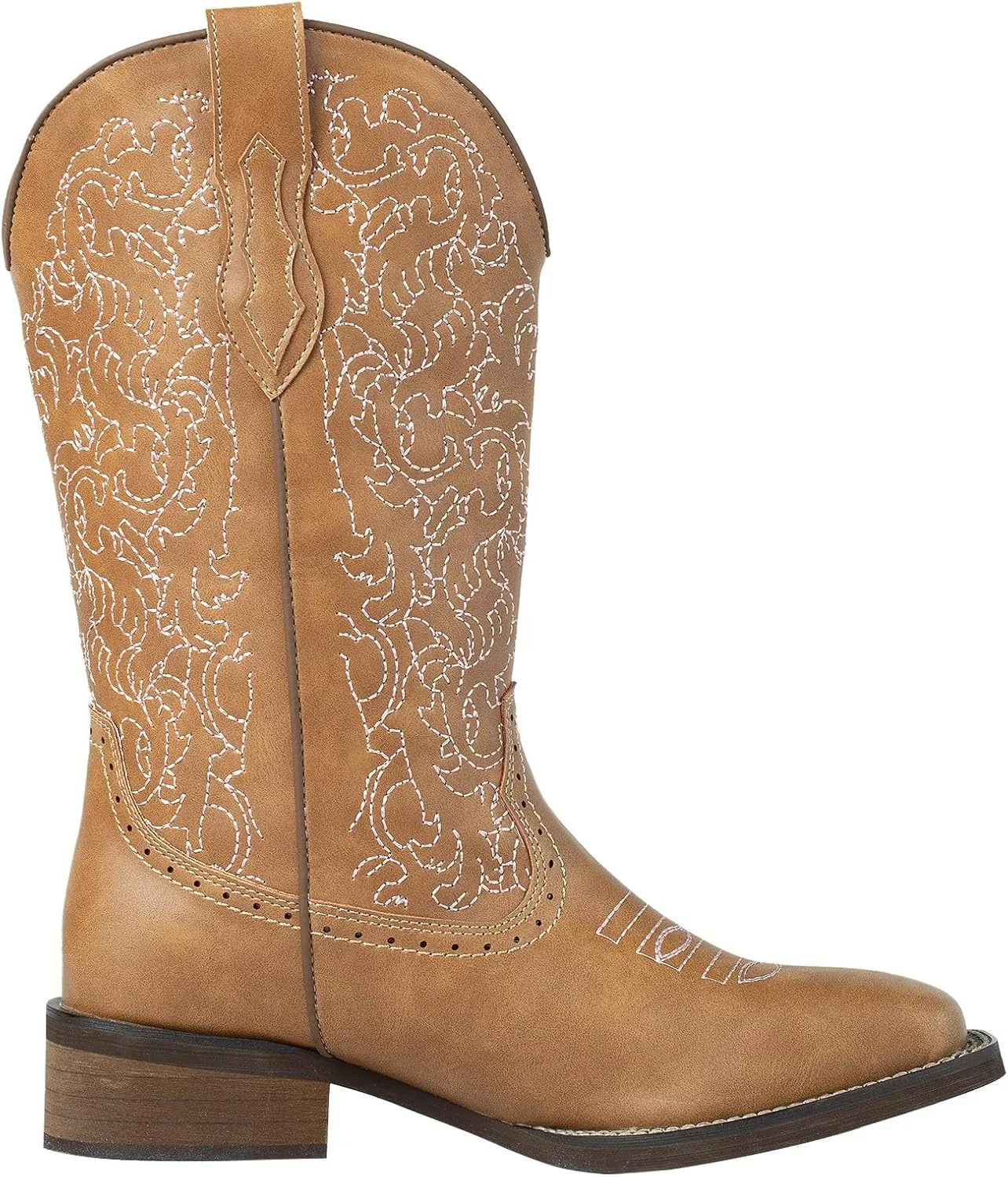 SheSole Cowboy Boots For Women Wide Square Toe Mid Calf Ladies Western Cowgirl Boots