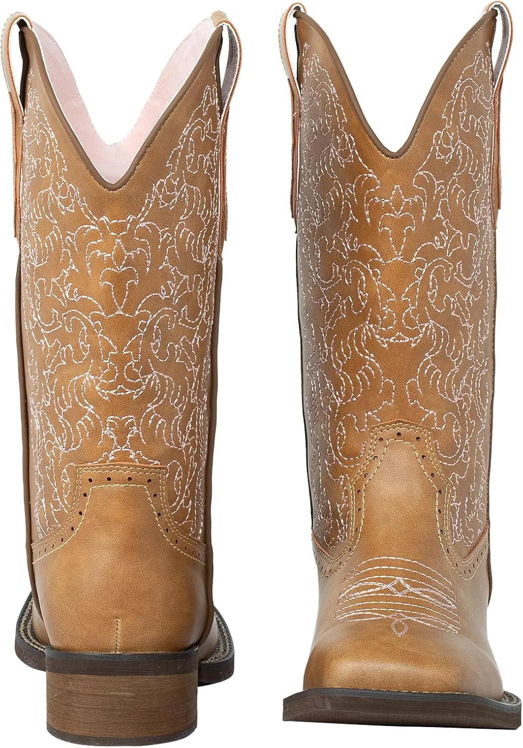 SheSole Cowboy Boots For Women Wide Square Toe Mid Calf Ladies Western Cowgirl Boots