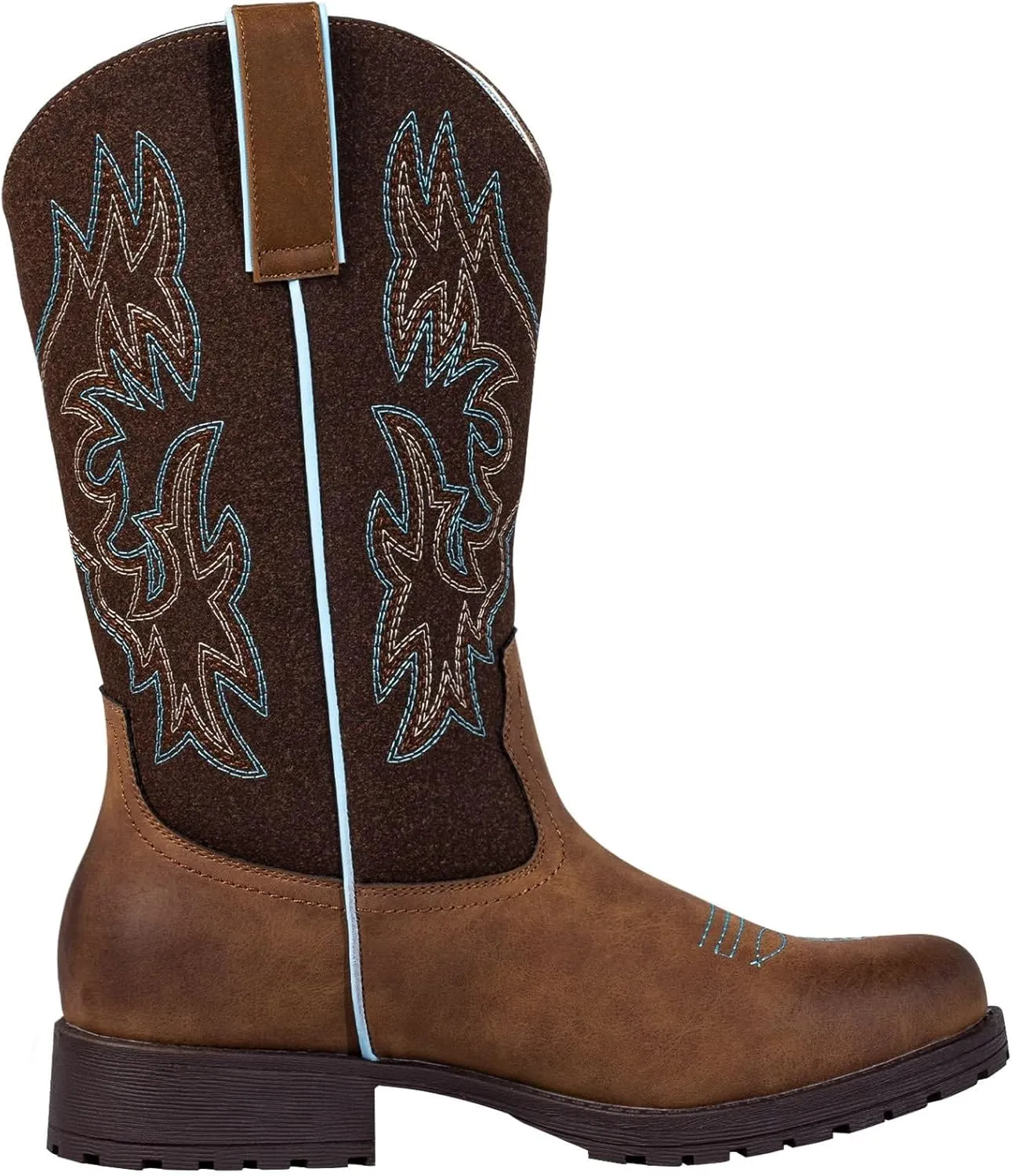 SheSole Ladies Western Cowboy Boots for Women Slip Resistant Cowgirl Work Boots Wide Calf Round Toe