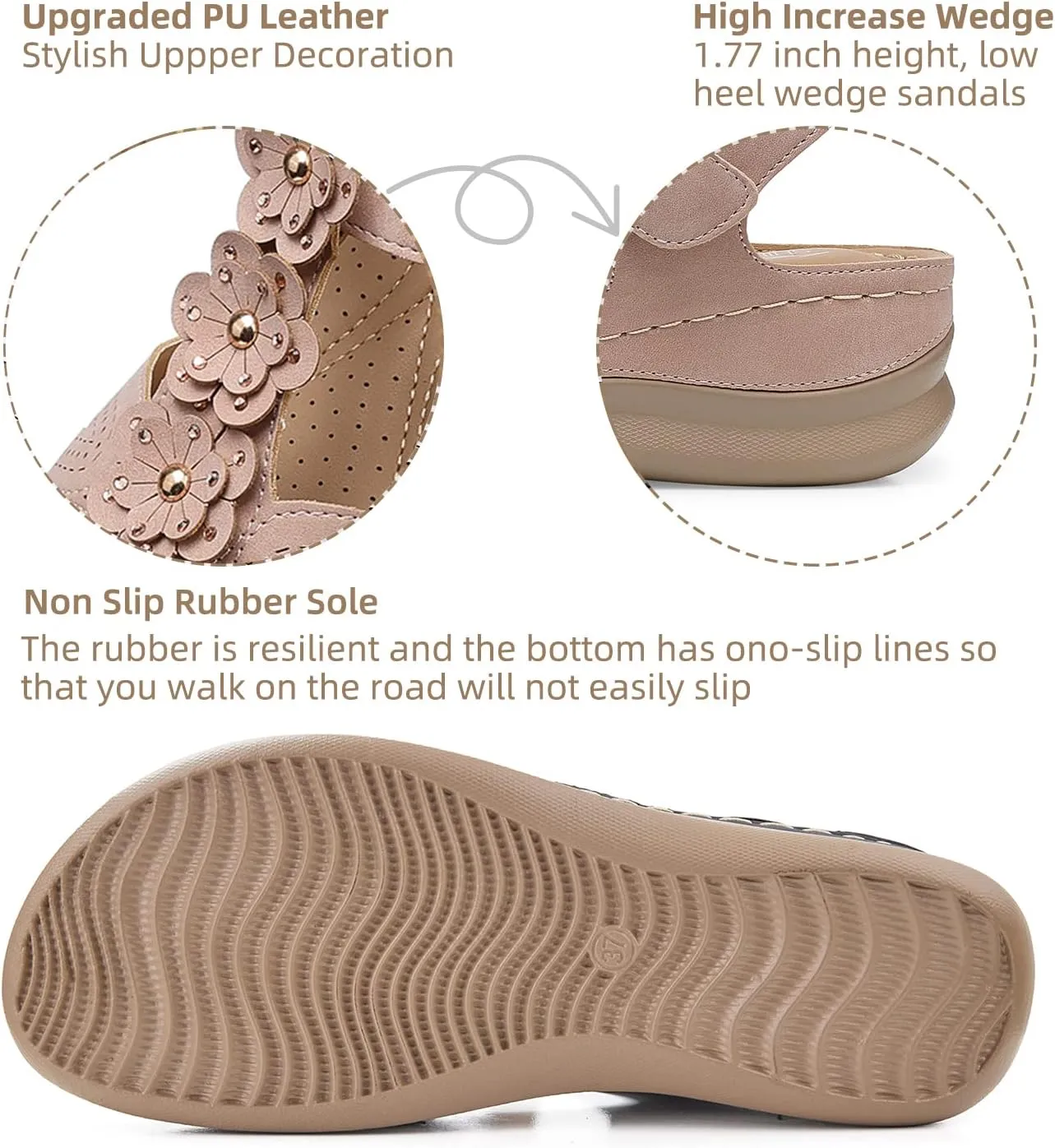 SHIBEVER Wedge Sandals for Women Dressy: Comfortable Summer Platform Casual Dress Women Sandal
