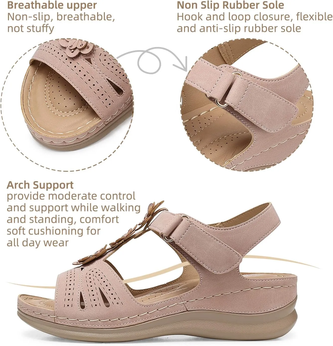 SHIBEVER Wedge Sandals for Women Dressy: Comfortable Summer Platform Casual Dress Women Sandal