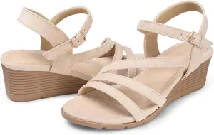 SHIBEVER Wedge Sandals for Women Dressy: Summer Low Wedges Womens Comfortable Open Toe Sandal