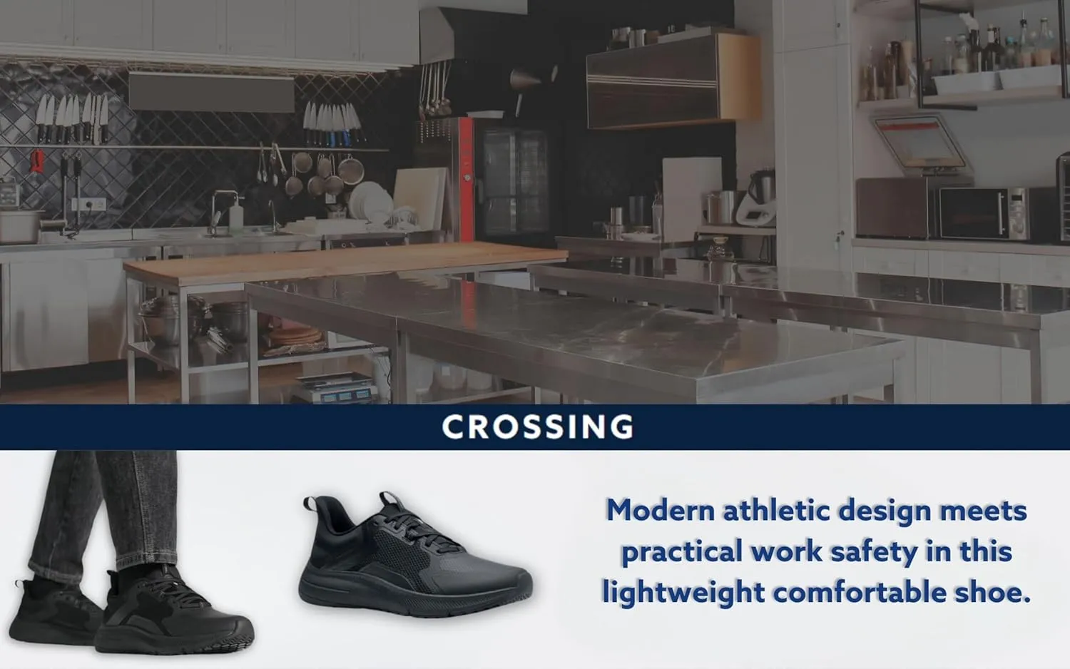 Shoes for Crews Crossing, Women's Slip Resistant Work Shoes, Healthcare and Food Service Sneakers, Water Resistant, Black or White