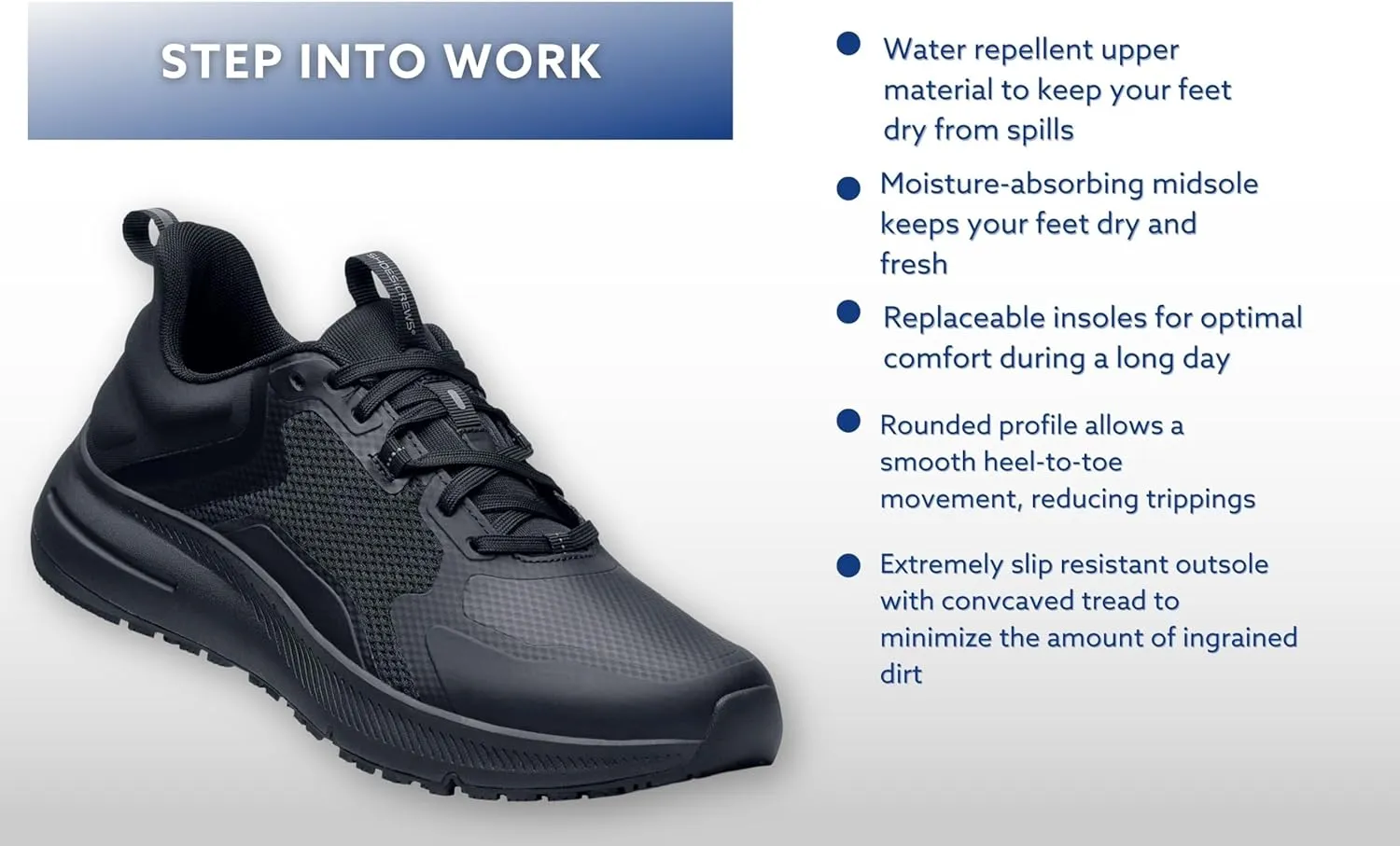 Shoes for Crews Crossing, Women's Slip Resistant Work Shoes, Healthcare and Food Service Sneakers, Water Resistant, Black or White