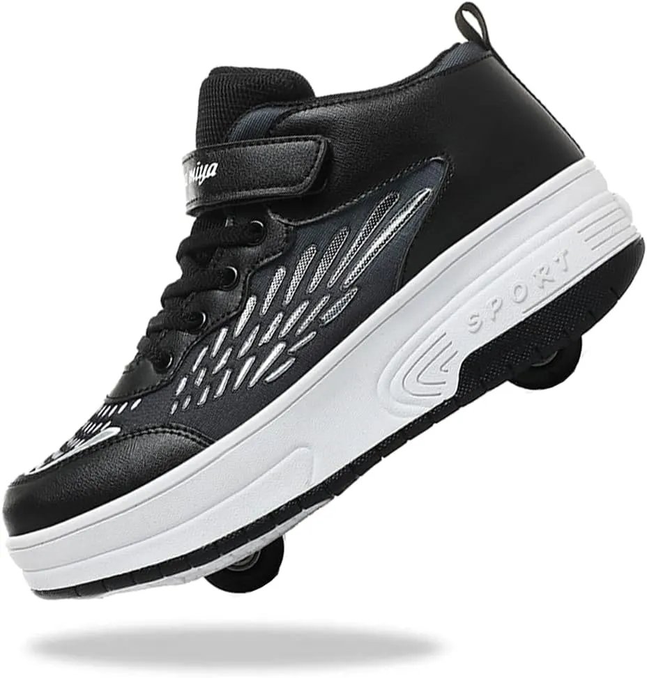 Shoes with Wheel for Kids - Roller Skate Retractable Wheels Fashion Sneakers Wheeled for Christmas Halloween Beginners