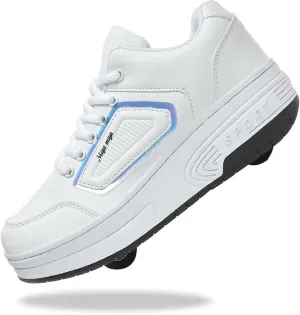 Shoes with Wheel for Kids - Roller Skate Retractable Wheels Fashion Sneakers Wheeled for Christmas Halloween Beginners