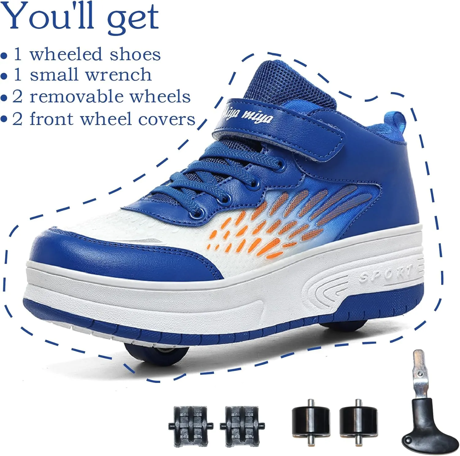 Shoes with Wheel for Kids - Roller Skate Retractable Wheels Fashion Sneakers Wheeled for Christmas Halloween Beginners