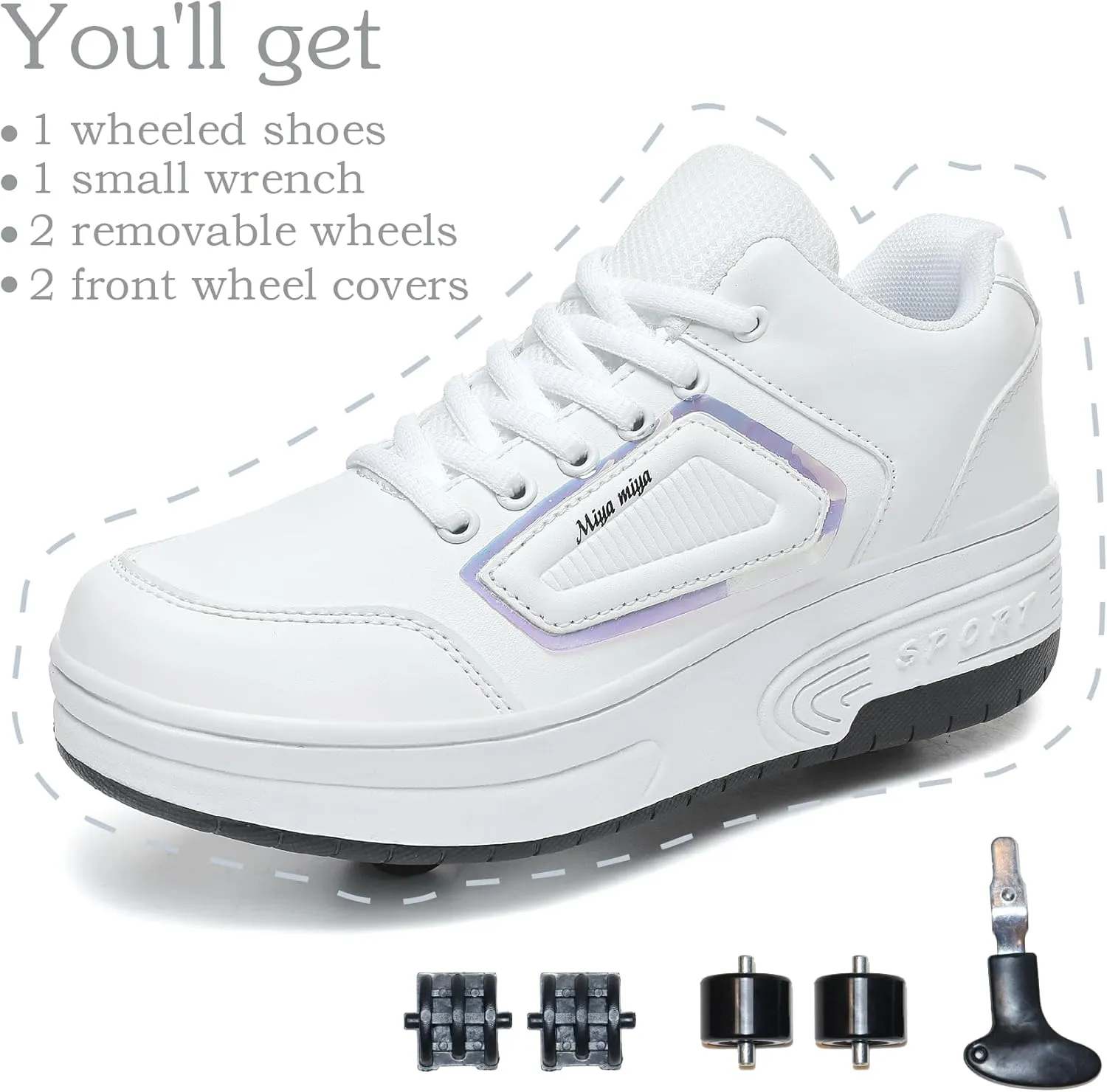 Shoes with Wheel for Kids - Roller Skate Retractable Wheels Fashion Sneakers Wheeled for Christmas Halloween Beginners