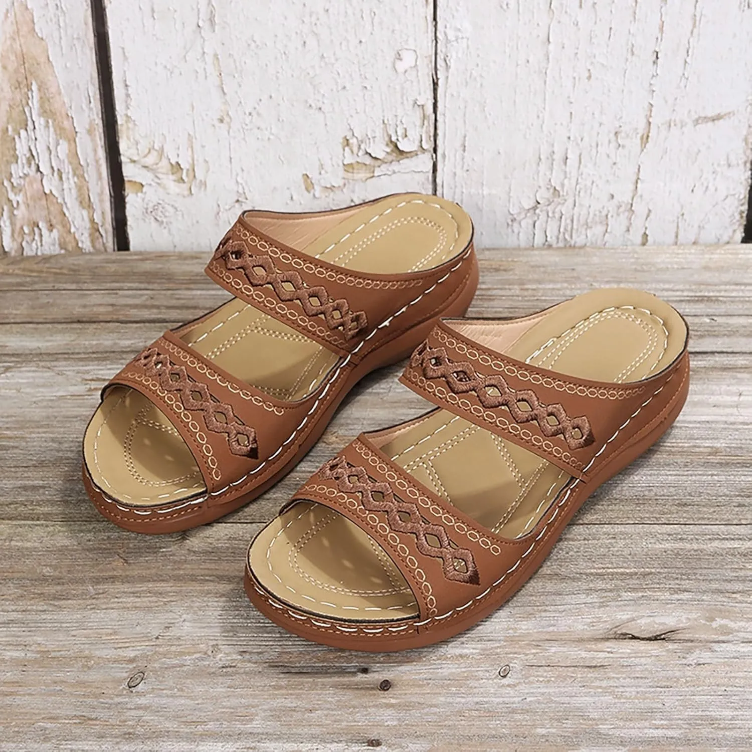 Slide Sandals for Women, Orthopedic Sandals, Comfortable Beach Orthotic Sandal with Arch Support Dressy Summer