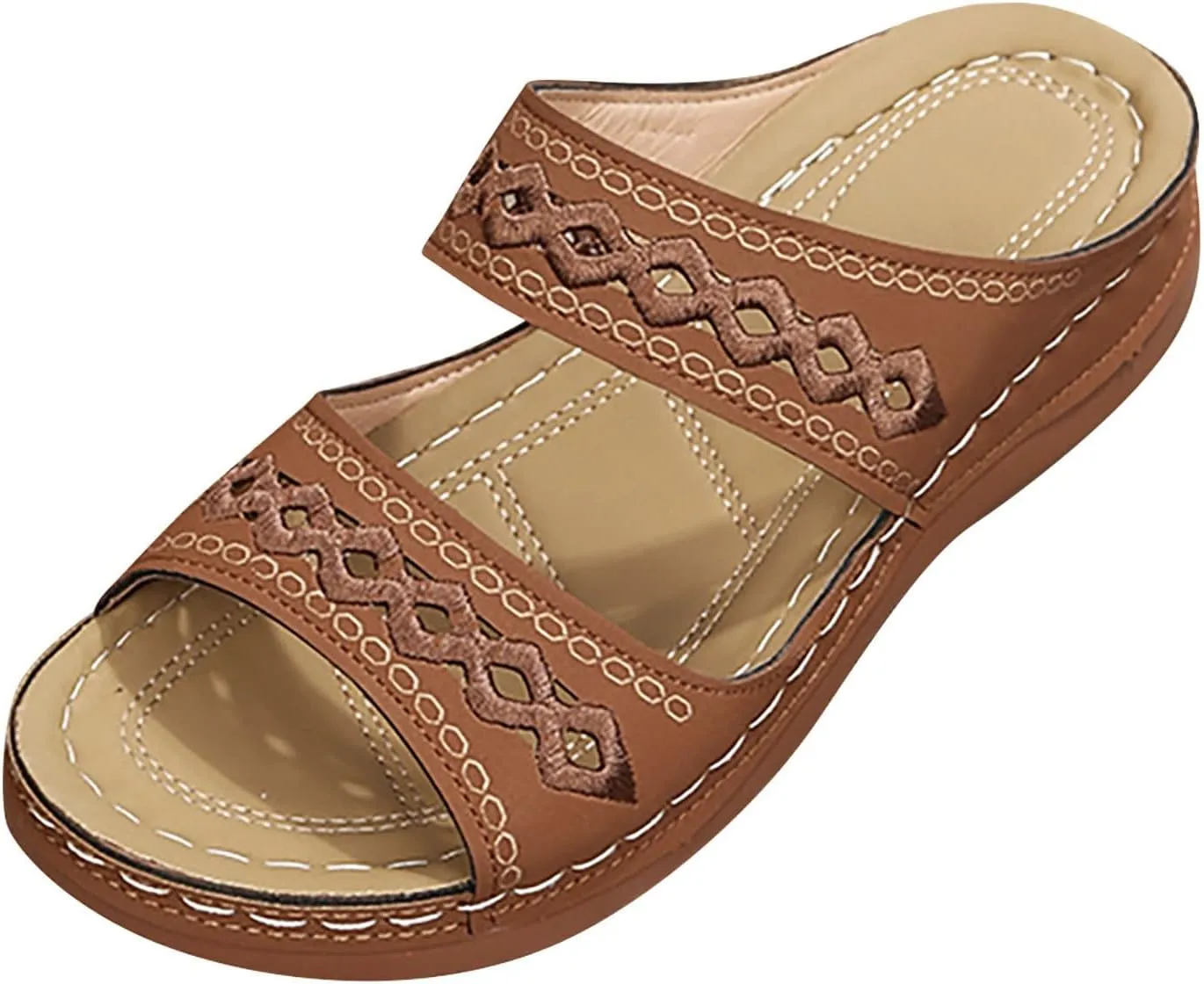 Slide Sandals for Women, Orthopedic Sandals, Comfortable Beach Orthotic Sandal with Arch Support Dressy Summer