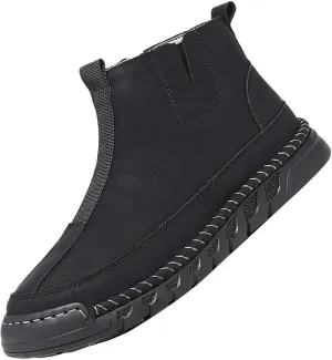 Snow Shoes For Men Leather Slip On Ankle Booties Non-Slip Casual Shoes Hiking Boots Women 𝐖aterproof