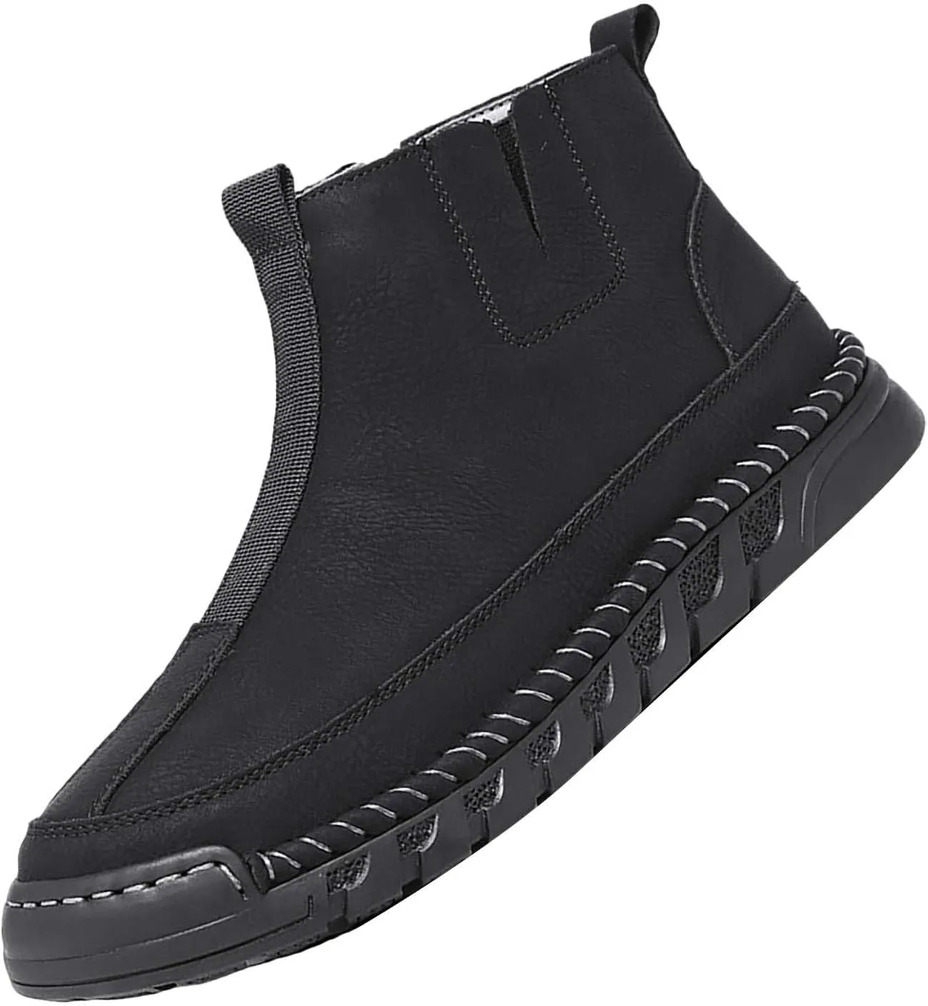 Snow Shoes For Men Leather Slip On Ankle Booties Non-Slip Casual Shoes Hiking Boots Women 𝐖aterproof