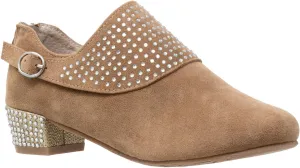 SOBEYO Girls Ankle Booties Rhinestone Crystal Accent Block Heel Boots for Kids