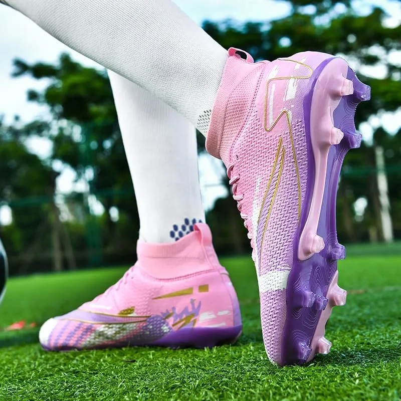 Soccer Cleats Men Soccer Boots Outdoor Turf Training Youth Soccer Cleats High-Top for Big Boys Soccer Shoes