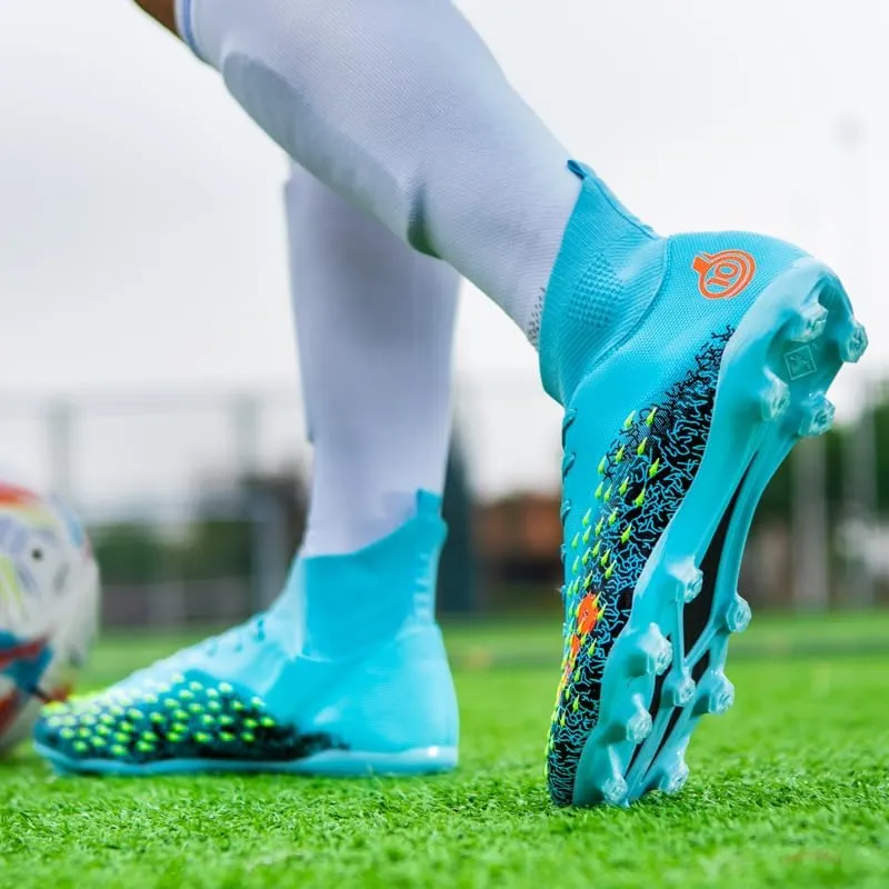 Soccer Cleats Men Soccer Boots Outdoor Turf Training Youth Soccer Cleats High-Top for Big Boys Soccer Shoes