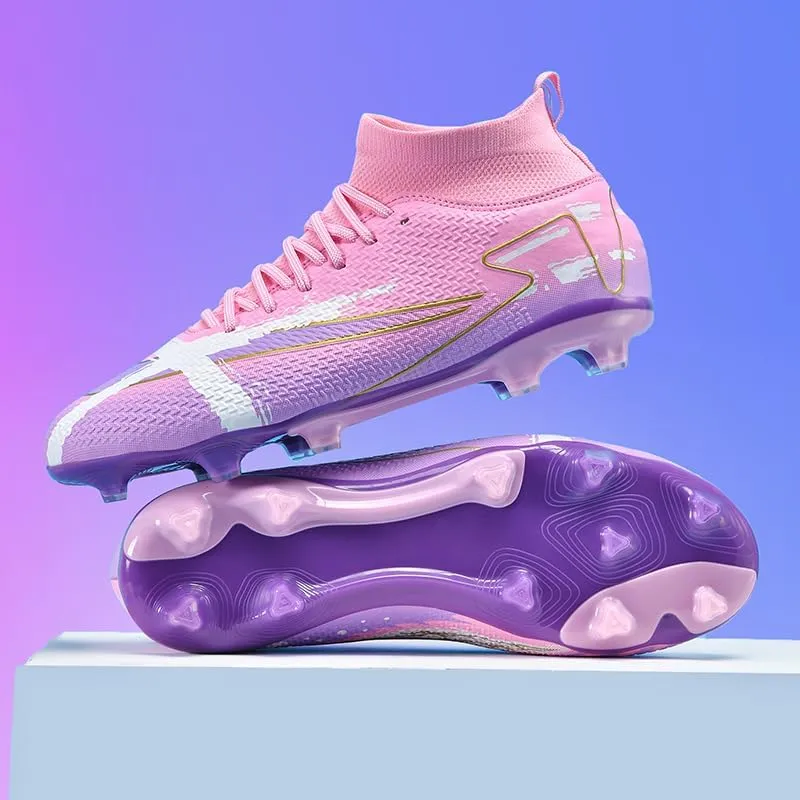 Soccer Cleats Men Soccer Boots Outdoor Turf Training Youth Soccer Cleats High-Top for Big Boys Soccer Shoes