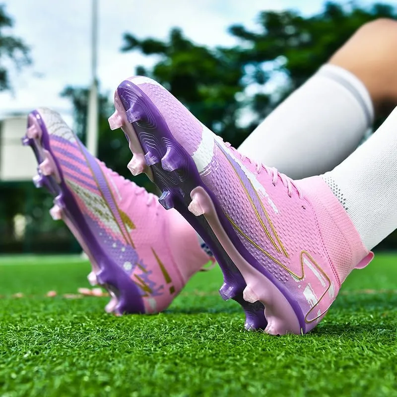 Soccer Cleats Men Soccer Boots Outdoor Turf Training Youth Soccer Cleats High-Top for Big Boys Soccer Shoes