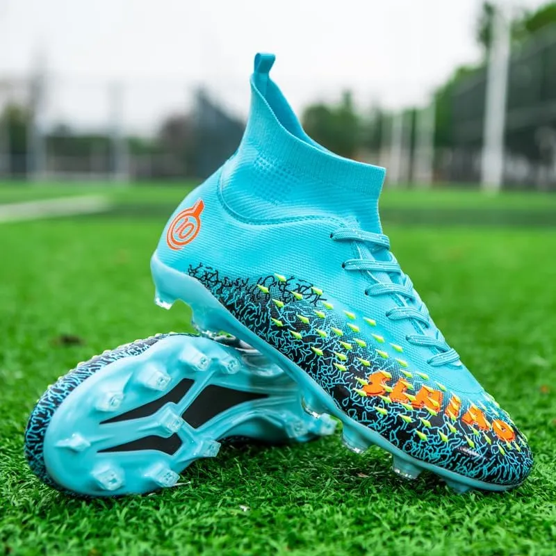 Soccer Cleats Men Soccer Boots Outdoor Turf Training Youth Soccer Cleats High-Top for Big Boys Soccer Shoes