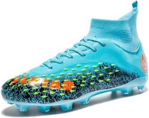 Soccer Cleats Men Soccer Boots Outdoor Turf Training Youth Soccer Cleats High-Top for Big Boys Soccer Shoes