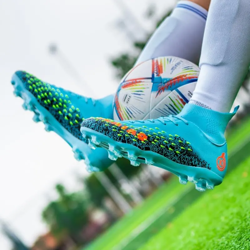 Soccer Cleats Men Soccer Boots Outdoor Turf Training Youth Soccer Cleats High-Top for Big Boys Soccer Shoes