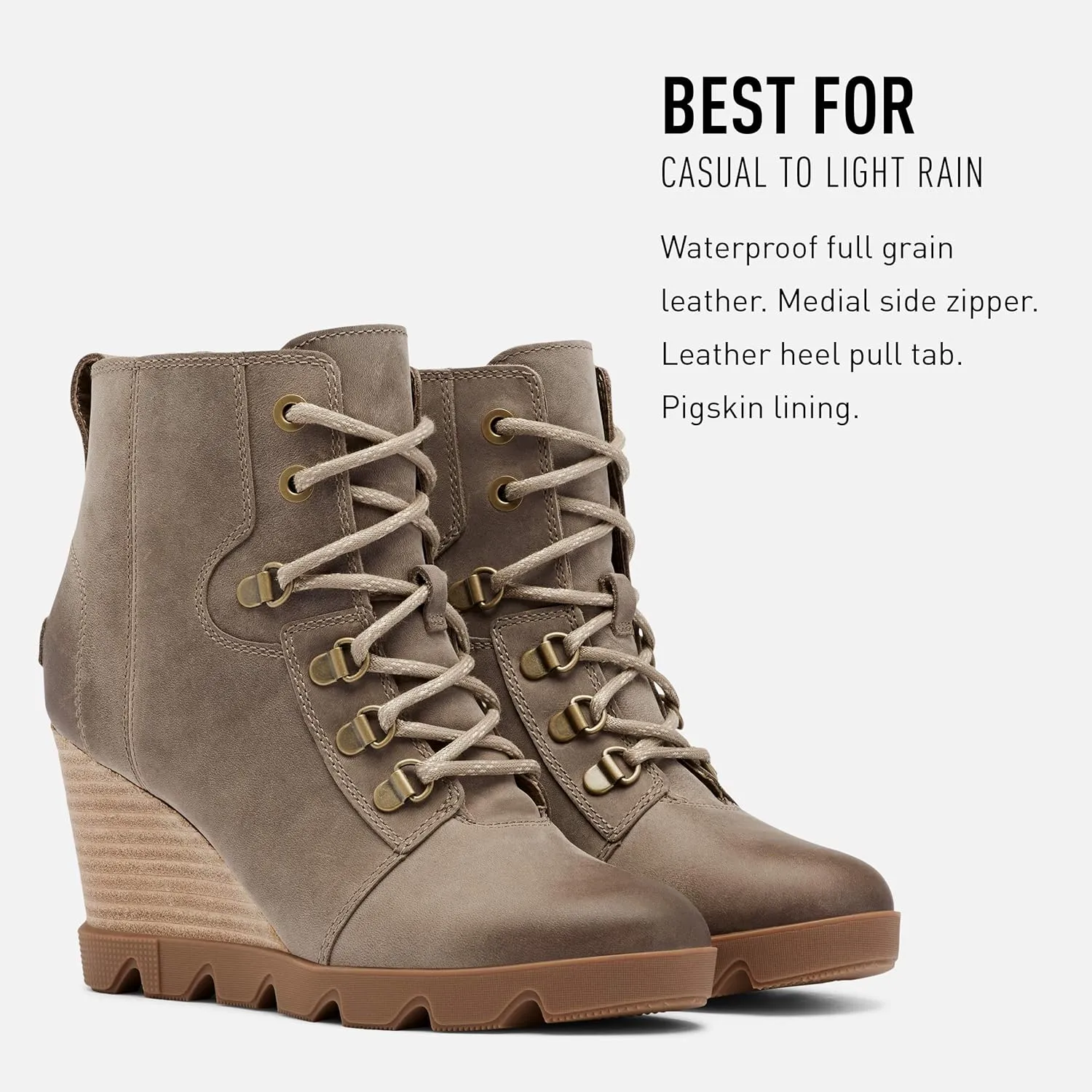 Sorel Women's Joan Uptown Lace Bootie — Waterproof Leather Wedge Boots