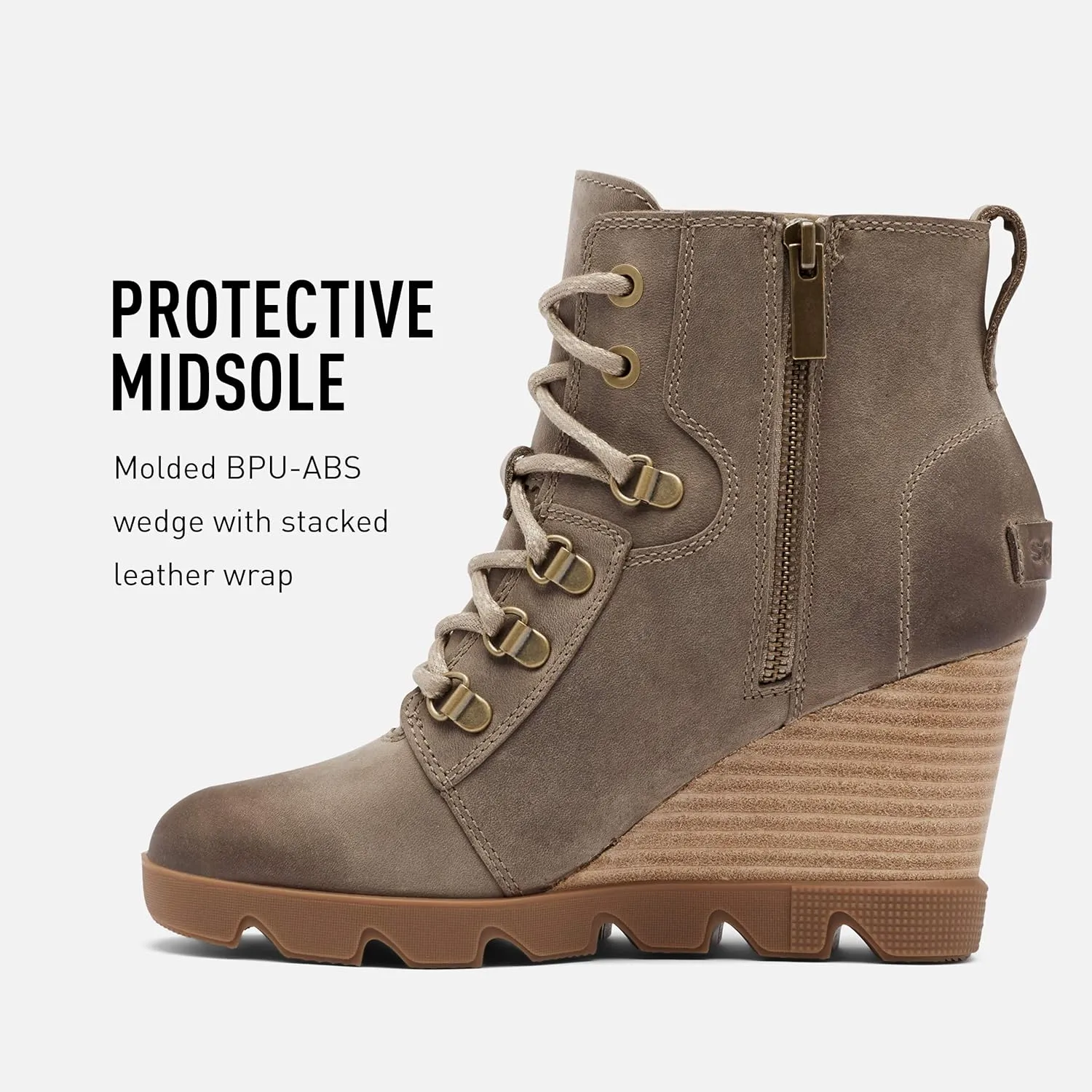 Sorel Women's Joan Uptown Lace Bootie — Waterproof Leather Wedge Boots
