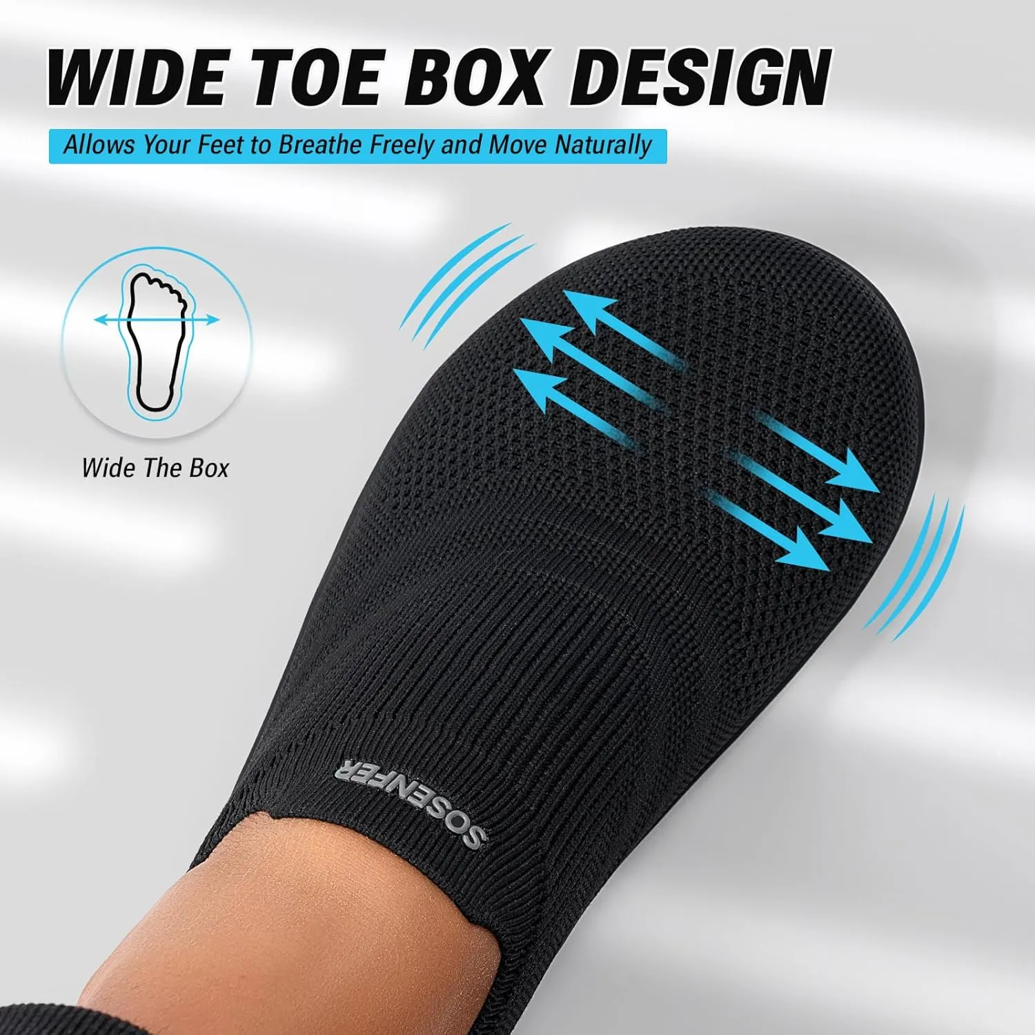 Sosenfer Women Slip On Barefoot Shoes Men Wide Minimalist Barefoot Sneakers Hands Free Workout Zero Drop Sole Walking Shoes for Unisex