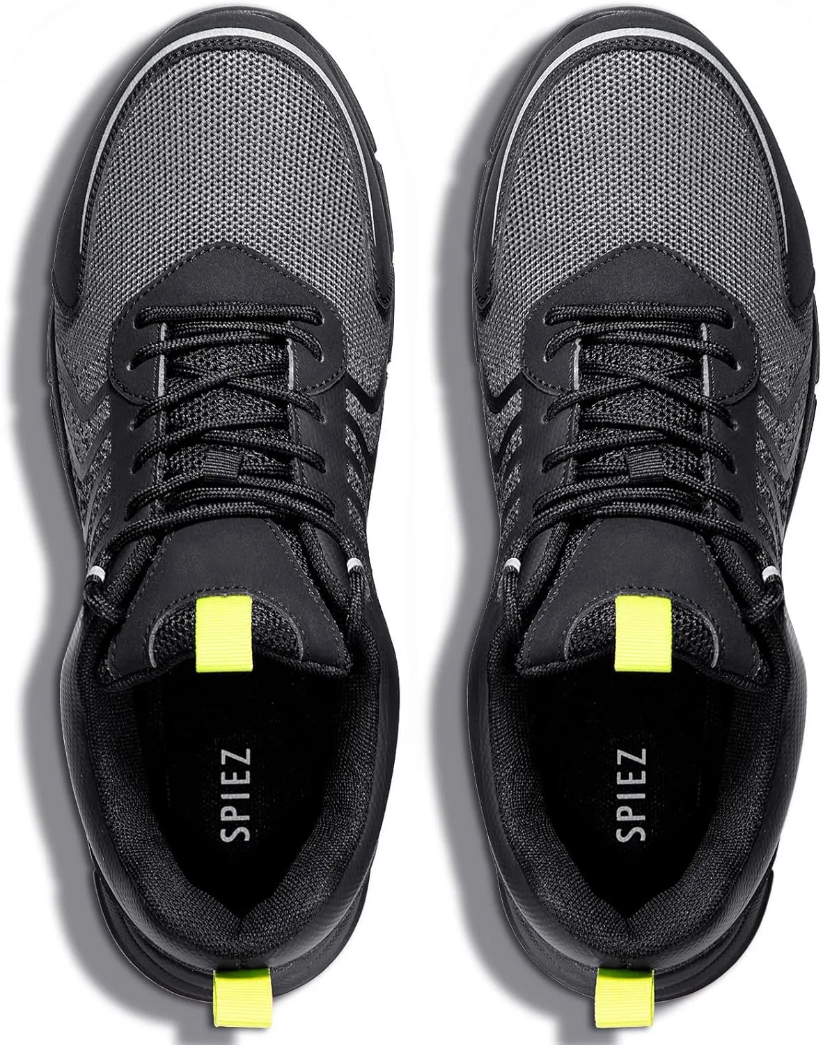 SPIEZ Men's Safety Shoes, Composite Toe, Non-Slip, Puncture-Proof, Lightweight & Breathable Work Sneakers, Black (US 7.5-12)