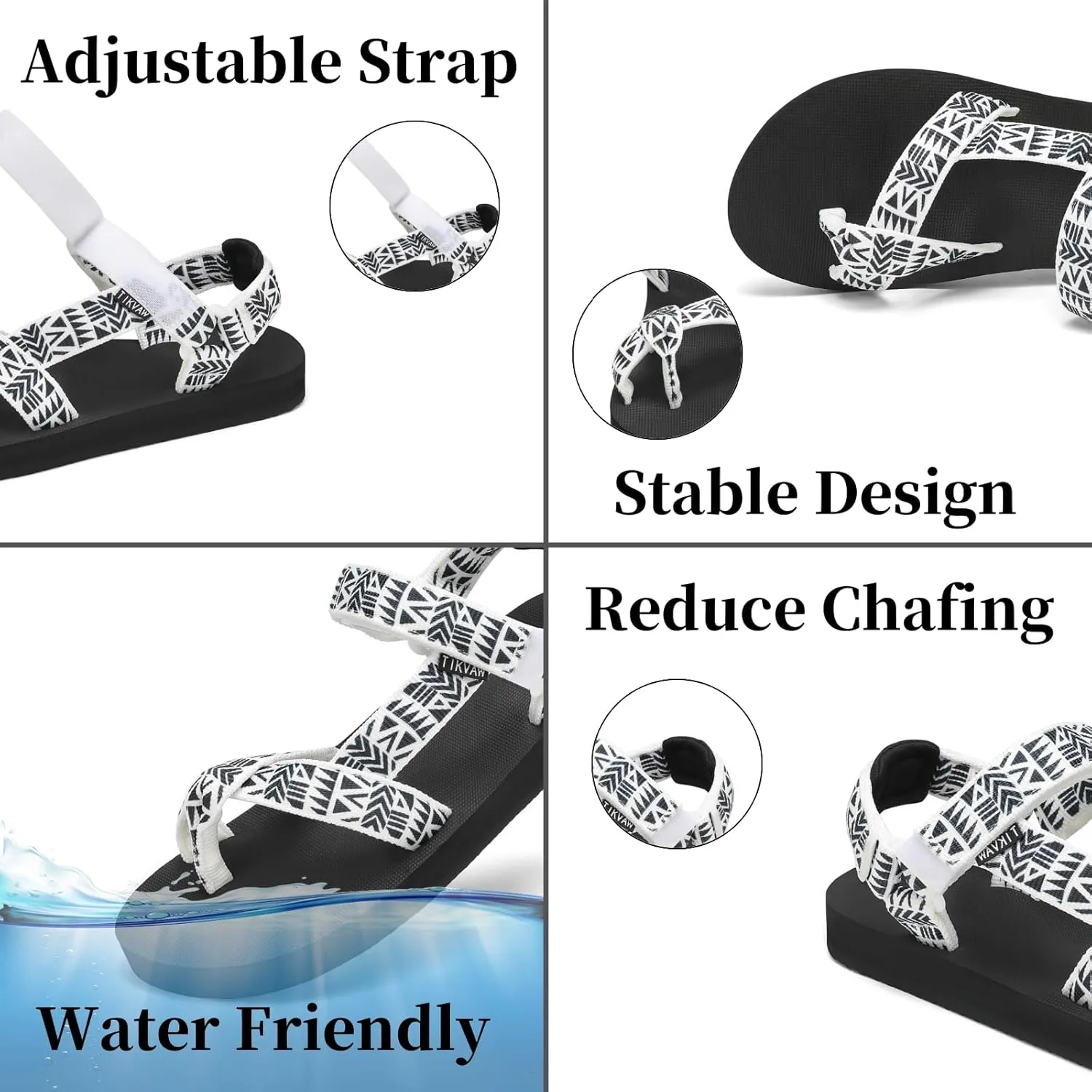 Sport Walking Water Sandals for Women with Arch Support & Adjustable Straps Platform Sandals Women Height Increase