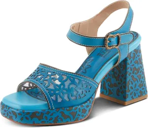 Spring Step L'Artiste Women's SAVYCHIC Platform Sandals - Open Toe, Leather and Mesh, Hook and Loop Closure