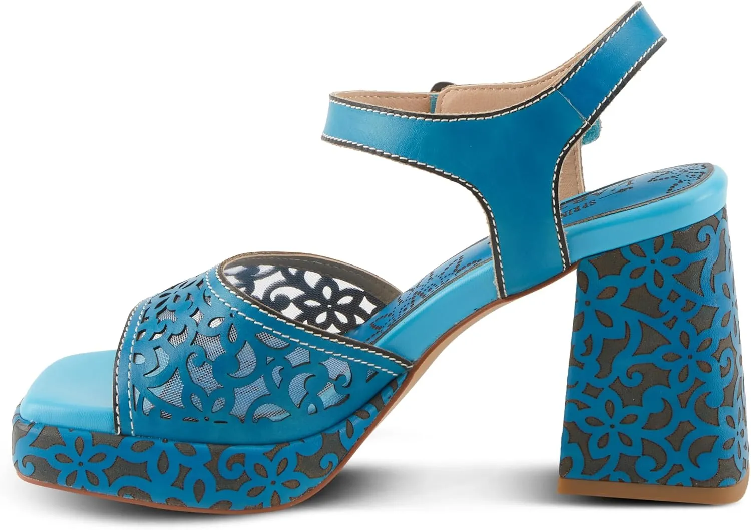 Spring Step L'Artiste Women's SAVYCHIC Platform Sandals - Open Toe, Leather and Mesh, Hook and Loop Closure