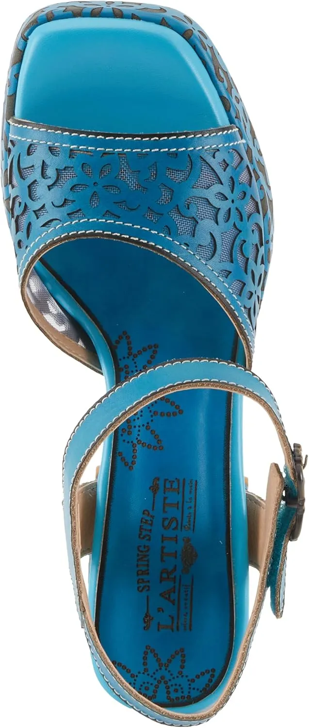 Spring Step L'Artiste Women's SAVYCHIC Platform Sandals - Open Toe, Leather and Mesh, Hook and Loop Closure