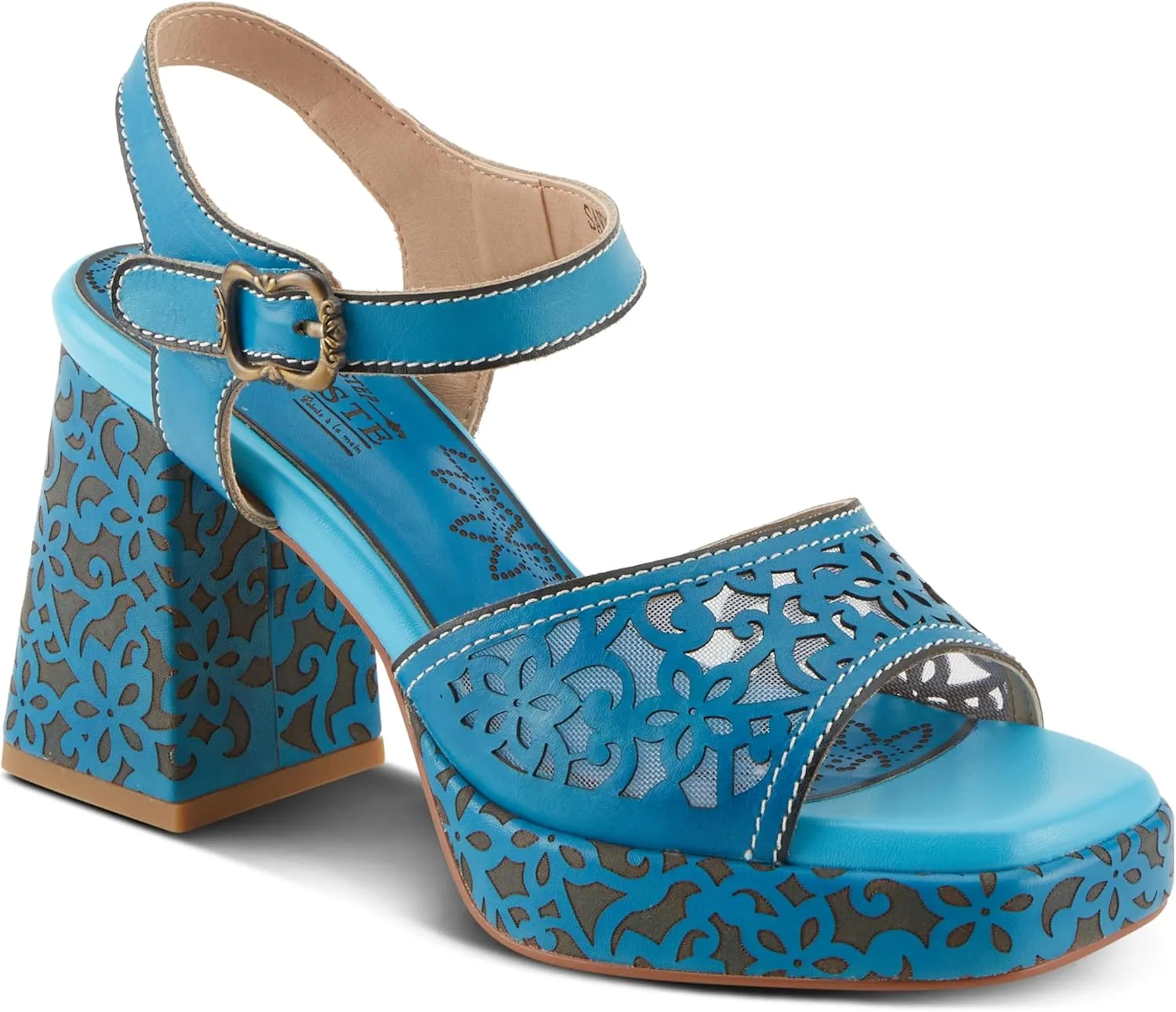 Spring Step L'Artiste Women's SAVYCHIC Platform Sandals - Open Toe, Leather and Mesh, Hook and Loop Closure