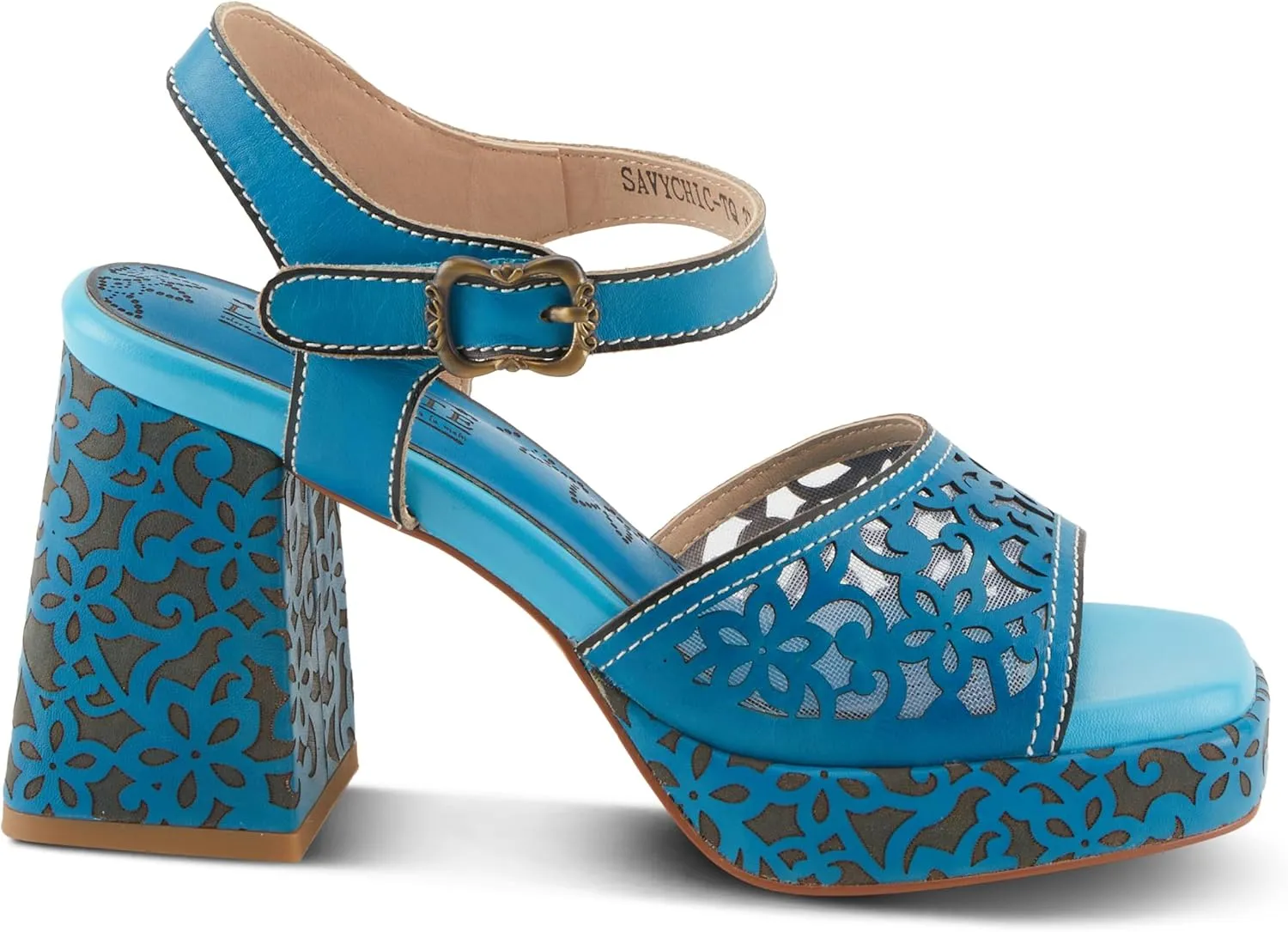 Spring Step L'Artiste Women's SAVYCHIC Platform Sandals - Open Toe, Leather and Mesh, Hook and Loop Closure