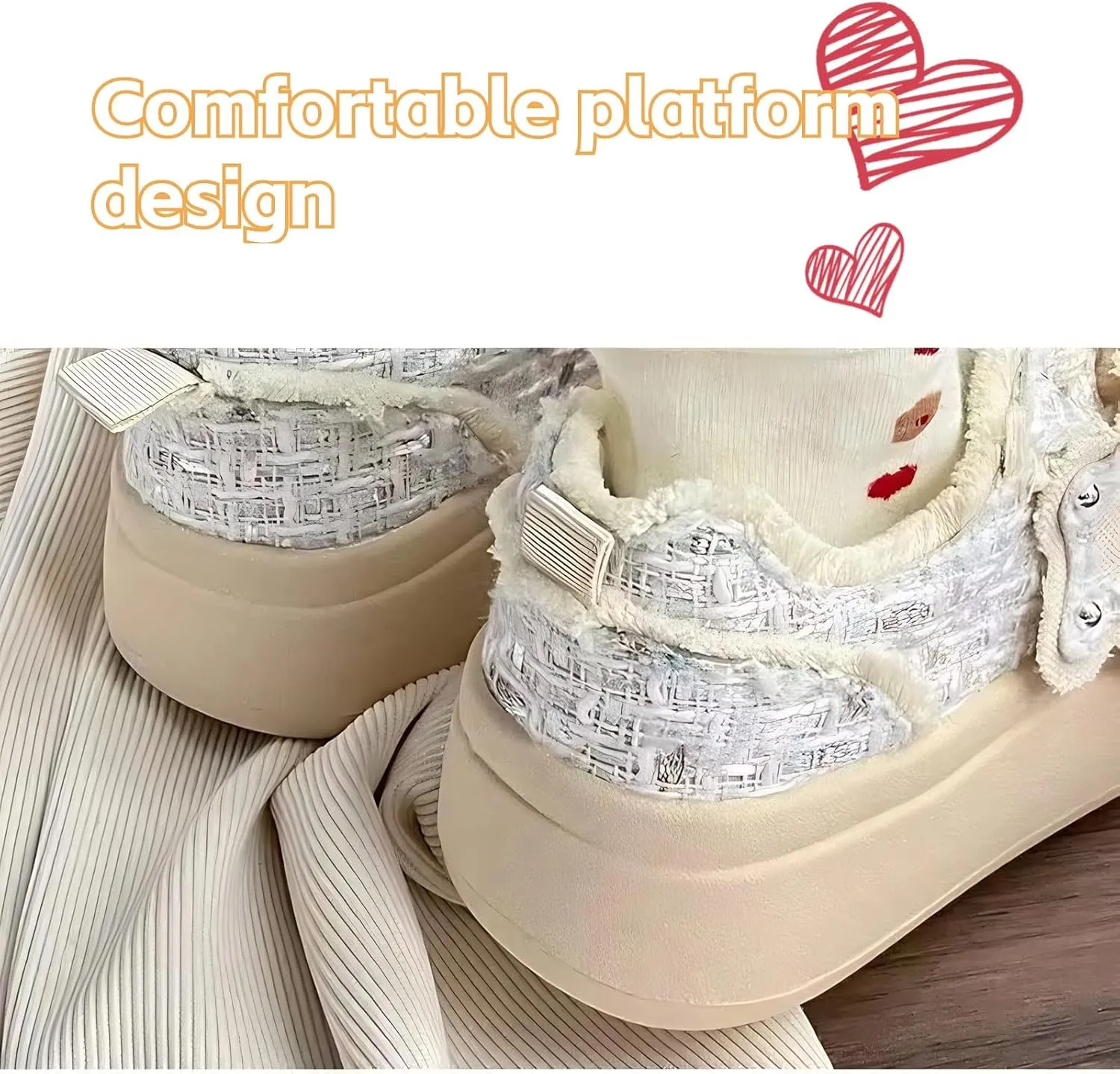 Star Shoes Walking Sneakers for Women Chunky Whimsical Stars Trendy Playful Premium Fabric Anti-Collision Toe Comfort Insole Non-Slip Sole 7 Colors US4-8