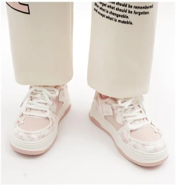 Star Shoes Walking Sneakers for Women Pink Fuzzy Lined Platform Low Top Round Toe Sneakers with Cute Plush Pink Stars US5.5-8