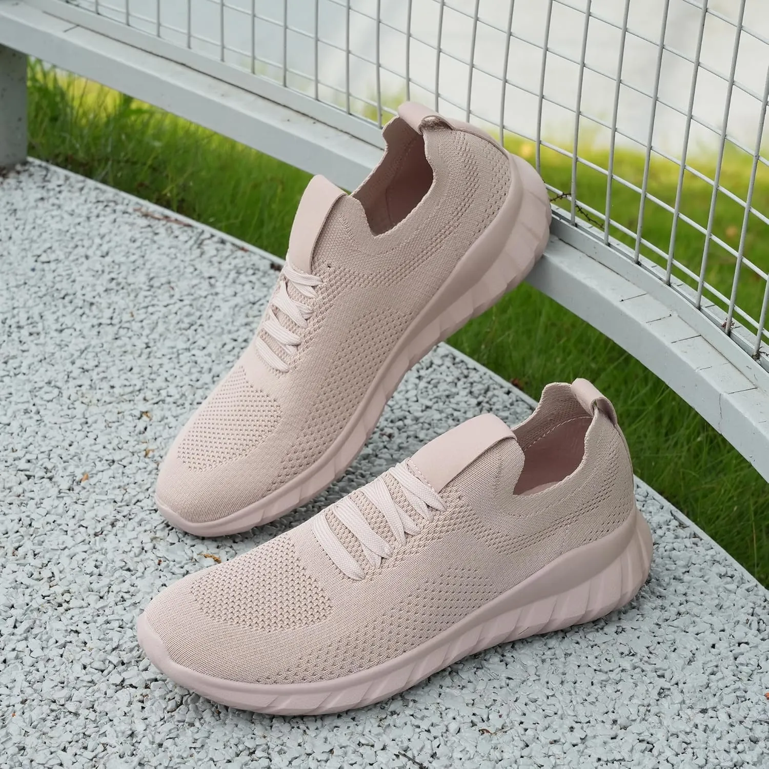 starmerx Womens Plus-Size Slip-On Knit Sneakers Comfortable Lightweight Tennis Shoes Walking Shoes Size 12 13 14 15 US