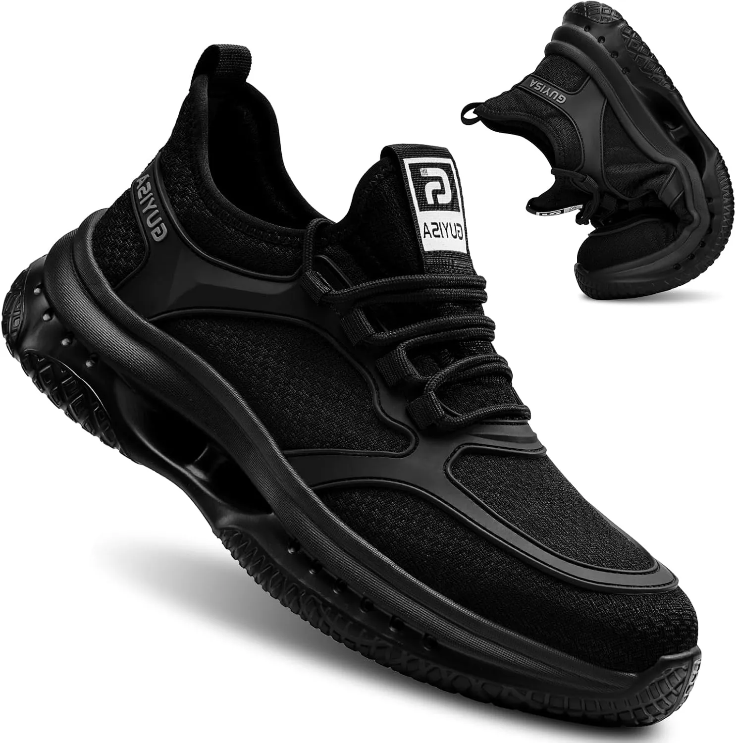 Steel Toe Shoes for Men Breathable Work Shoes Lightweight Steel Toe Sneakers Indestructible Construction Safety Shoes Smash Puncture Proof Steel Toe Work Shoes for Men Women