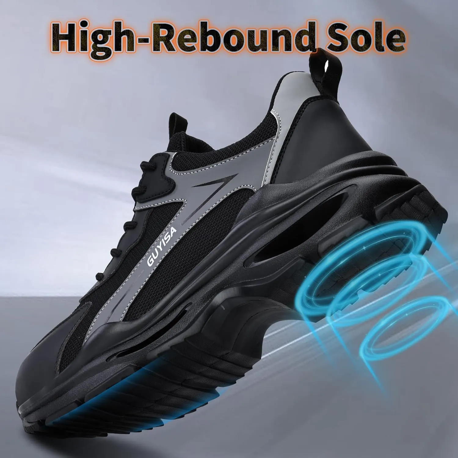 Steel Toe Shoes for Men Breathable Work Shoes Lightweight Steel Toe Sneakers Indestructible Construction Safety Shoes Smash Puncture Proof Steel Toe Work Shoes for Men Women
