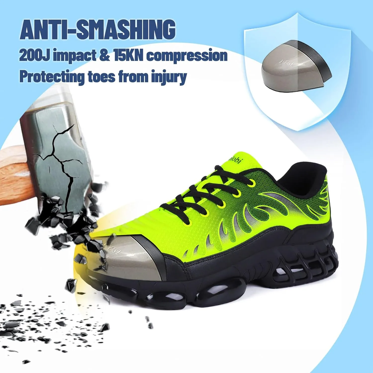 Steel Toe Shoes for Women Comfortable Non Slip Safety Work Shoes Air Cushion Sneakers Indestructible Industrial Construction Footwear