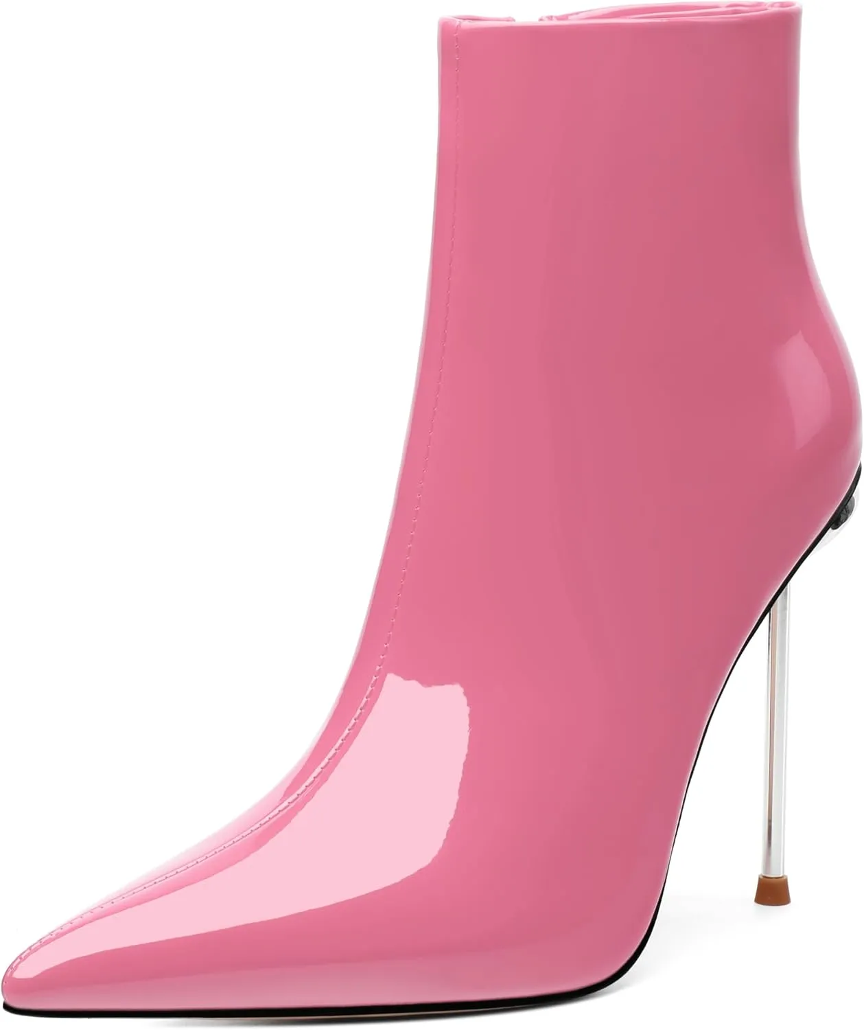 Stiletto High Heel Ankle Booties For Women Side Zipper Pointed Toe Patent Boots Elegante Fashion Comfy Dressy Fall Winter Shoes