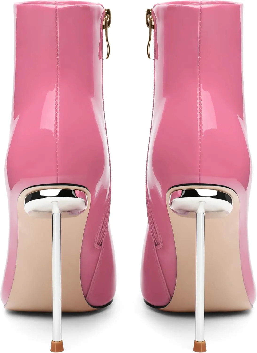Stiletto High Heel Ankle Booties For Women Side Zipper Pointed Toe Patent Boots Elegante Fashion Comfy Dressy Fall Winter Shoes