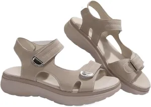 Summer 2025 new sandals women's wedge heel lightweight buckle beach shoes outdoor comfortable platform sandals, wear-resistant, lightweight, skin-friendly, breathable and comfortable