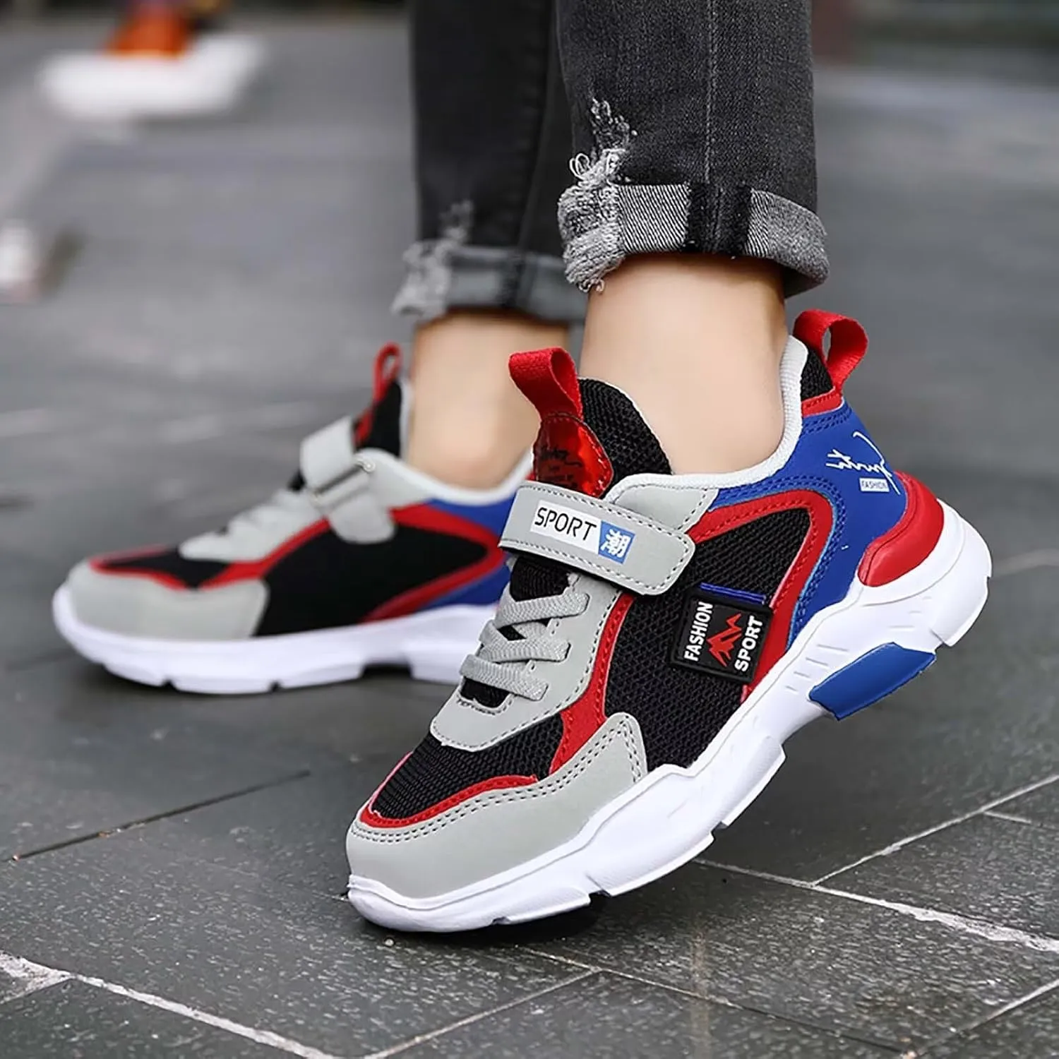 TERBOFIN Boys Tennis Shoes Running Sneakers Children's Sports Shoes Ultra Lightweight Breathable Soft Big Kids Fashion Casual Walking Shoes for Gym Workout School