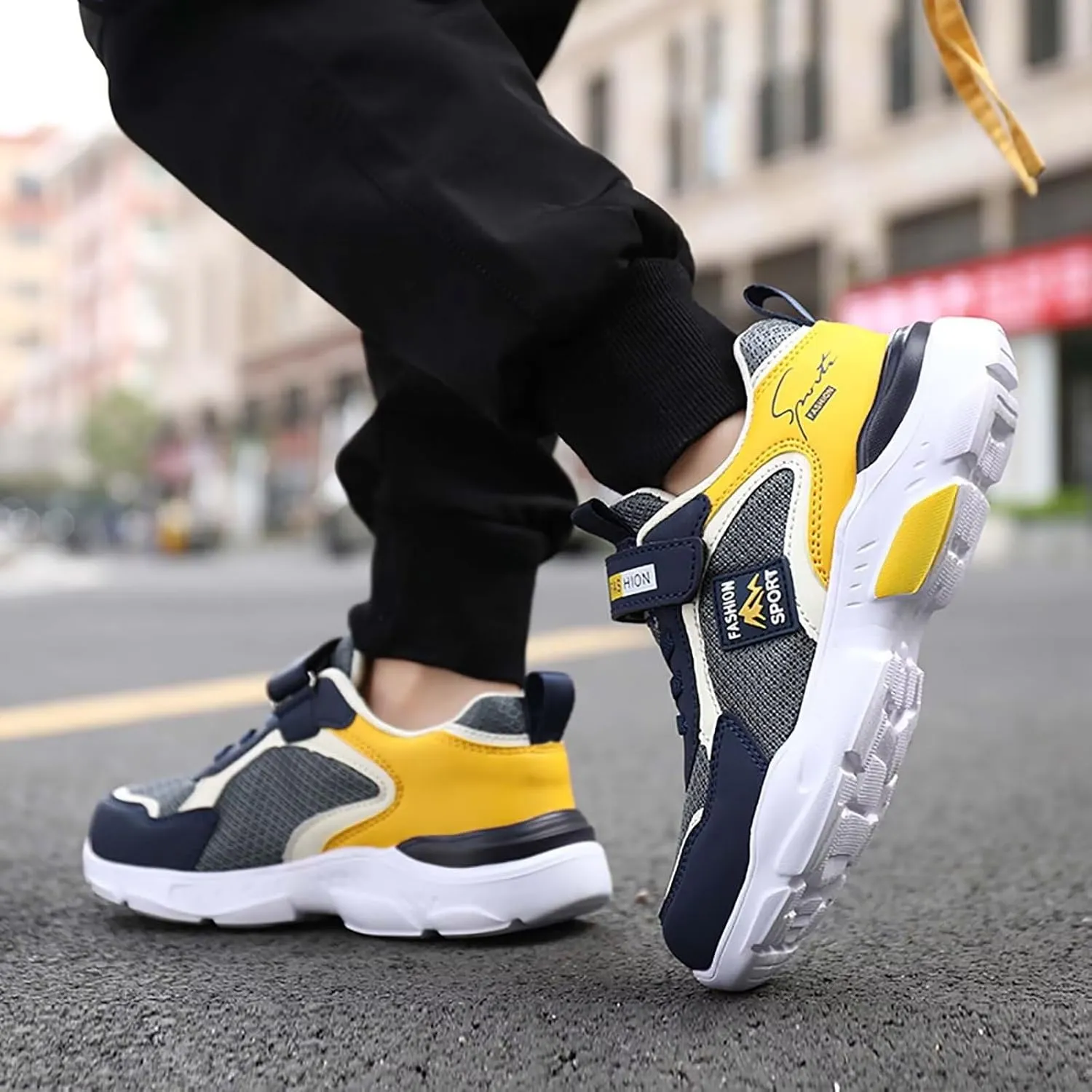TERBOFIN Boys Tennis Shoes Running Sneakers Children's Sports Shoes Ultra Lightweight Breathable Soft Big Kids Fashion Casual Walking Shoes for Gym Workout School