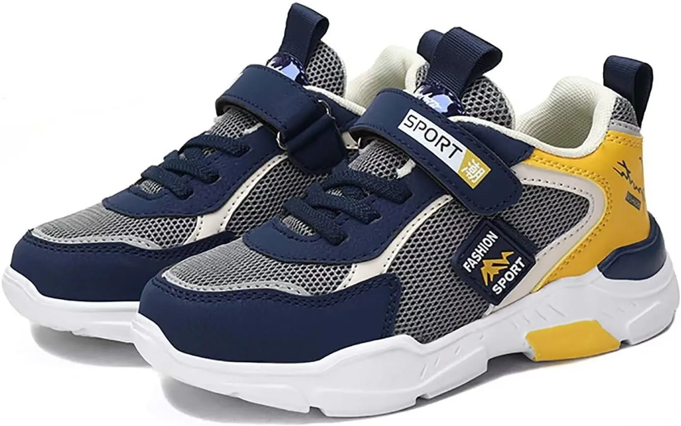 TERBOFIN Boys Tennis Shoes Running Sneakers Children's Sports Shoes Ultra Lightweight Breathable Soft Big Kids Fashion Casual Walking Shoes for Gym Workout School