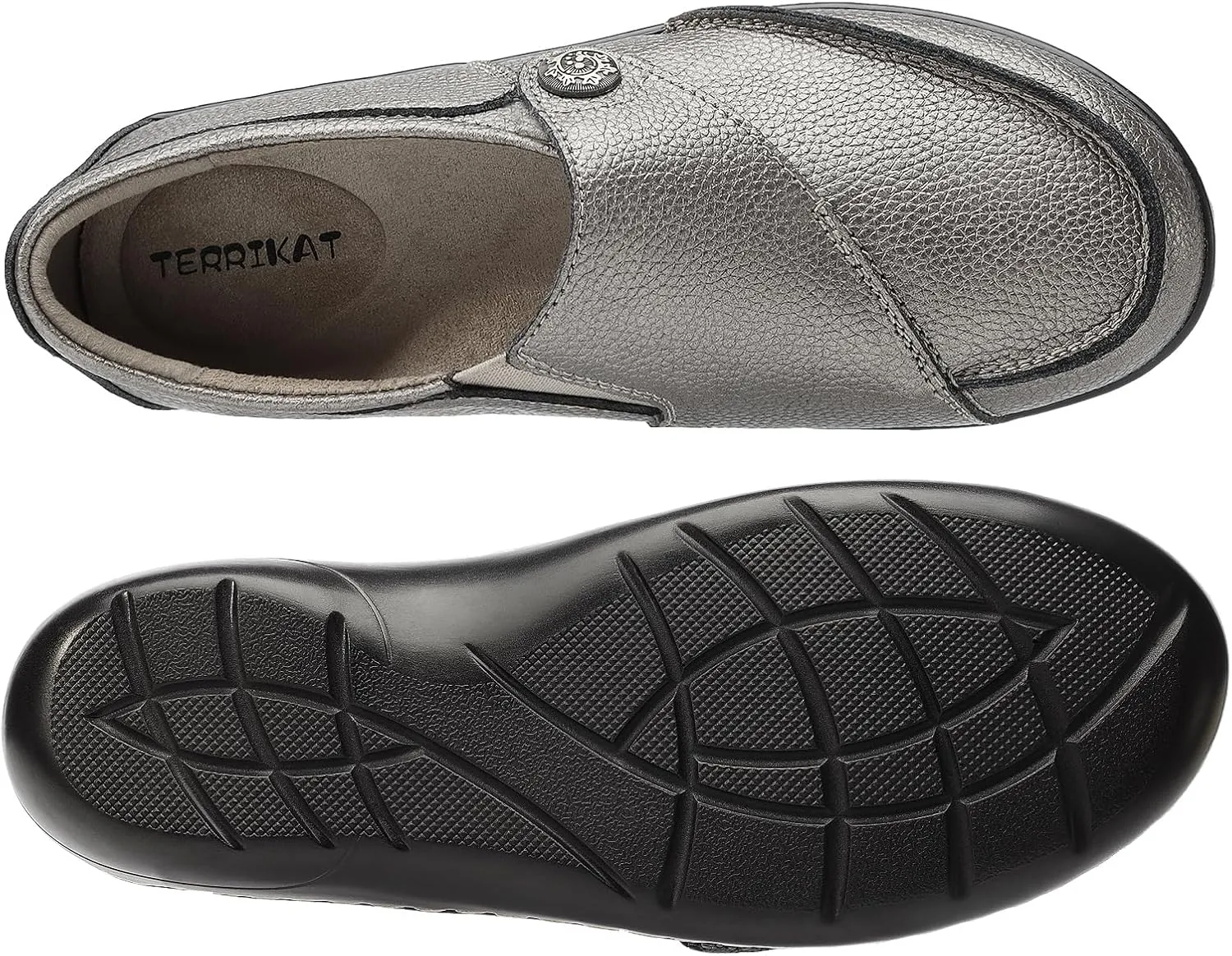 TERRIKAT Women's Classic Casual Leather Loafers Cute Moc Toe Slip On Comfort Walking Flats Lightweight Work Shoes